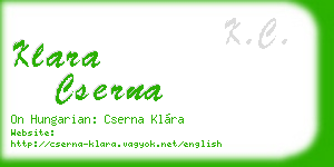 klara cserna business card