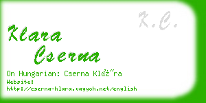 klara cserna business card